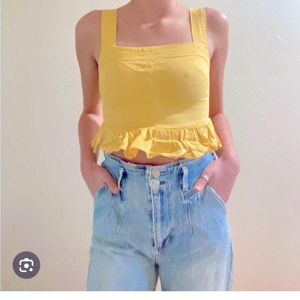 Urban Outfitters Yellow Ruffle Tank Top